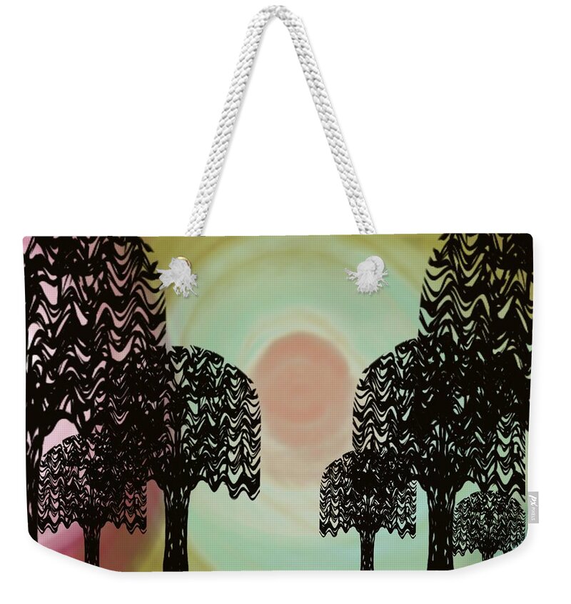 Trees Of Lights Weekender Tote Bag featuring the digital art Trees of Light by Christine Fournier