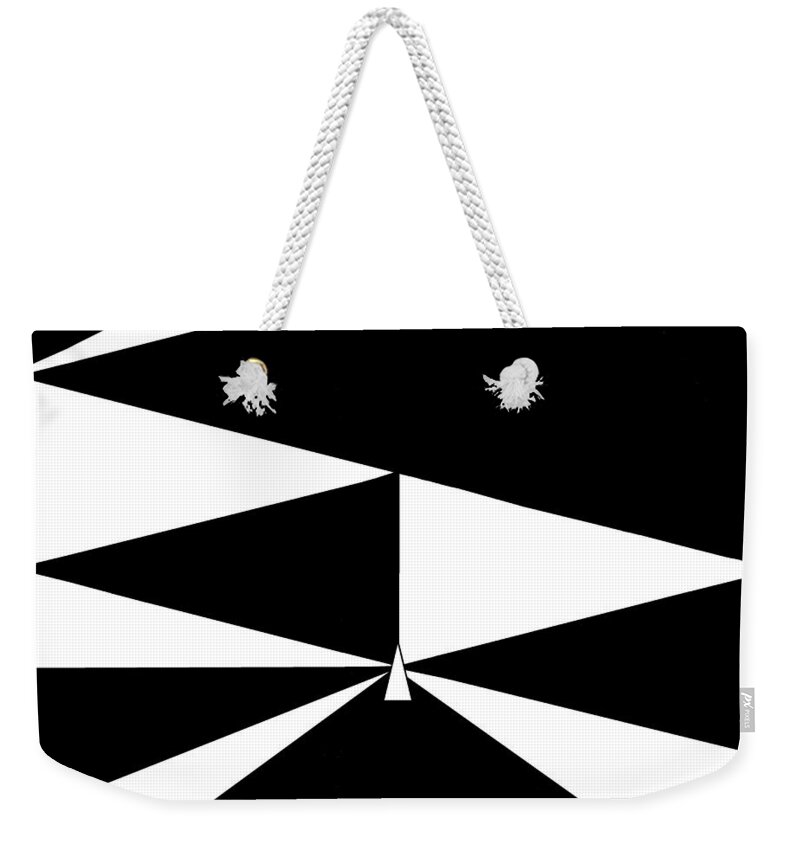 Triangle Weekender Tote Bag featuring the painting Triangles by Eloise Schneider Mote