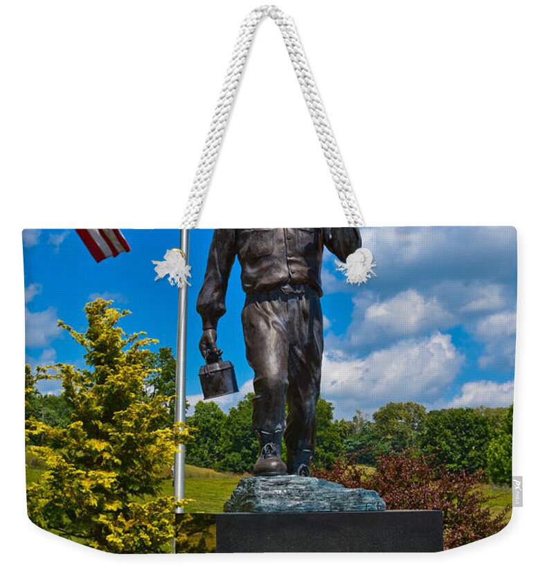 Coal Weekender Tote Bag featuring the photograph Tribute To Anthracite Coal Miners by Gary Keesler