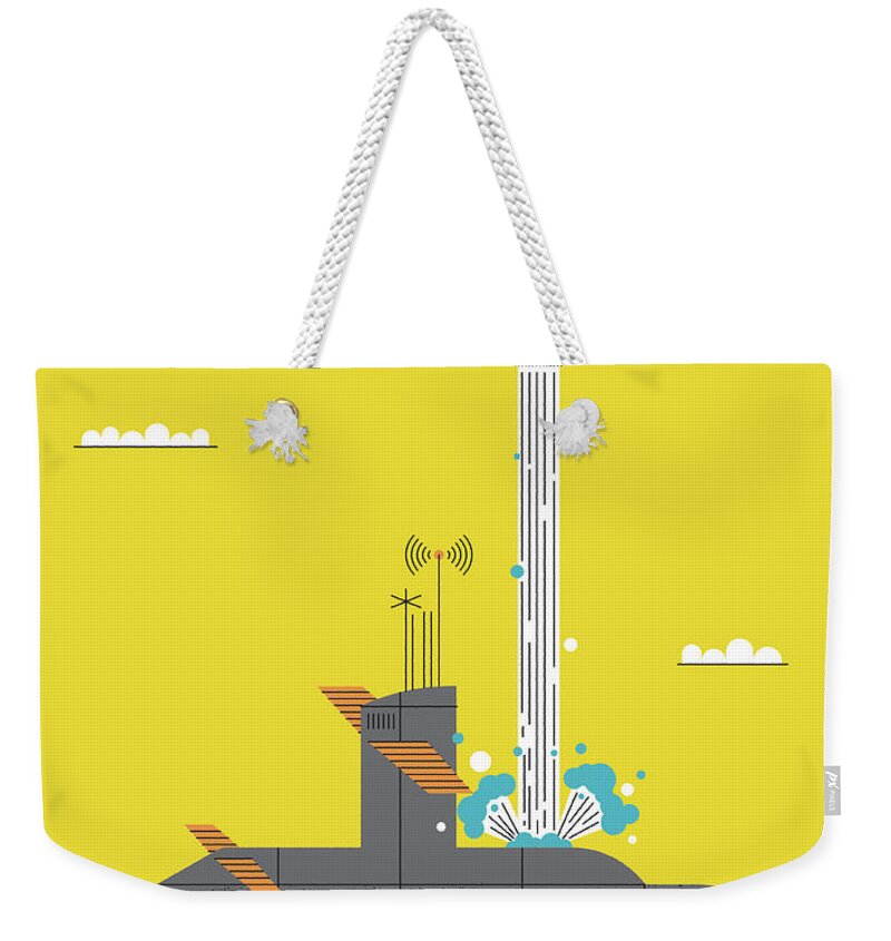 Ballistic Missile Weekender Tote Bag featuring the photograph Trident Missile Being Launched by Ikon Ikon Images