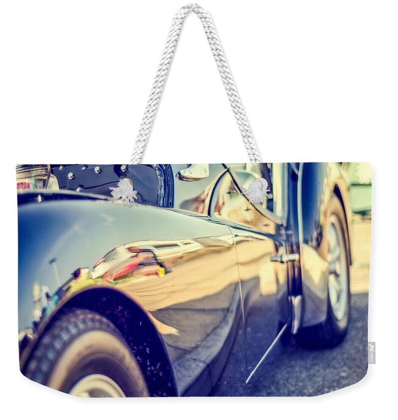 Road Weekender Tote Bag featuring the photograph Triumph TR3 by Spikey Mouse Photography