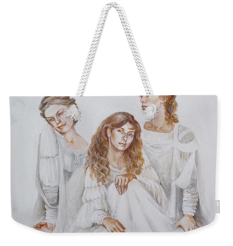 People Weekender Tote Bag featuring the painting Trois by Marina Gnetetsky