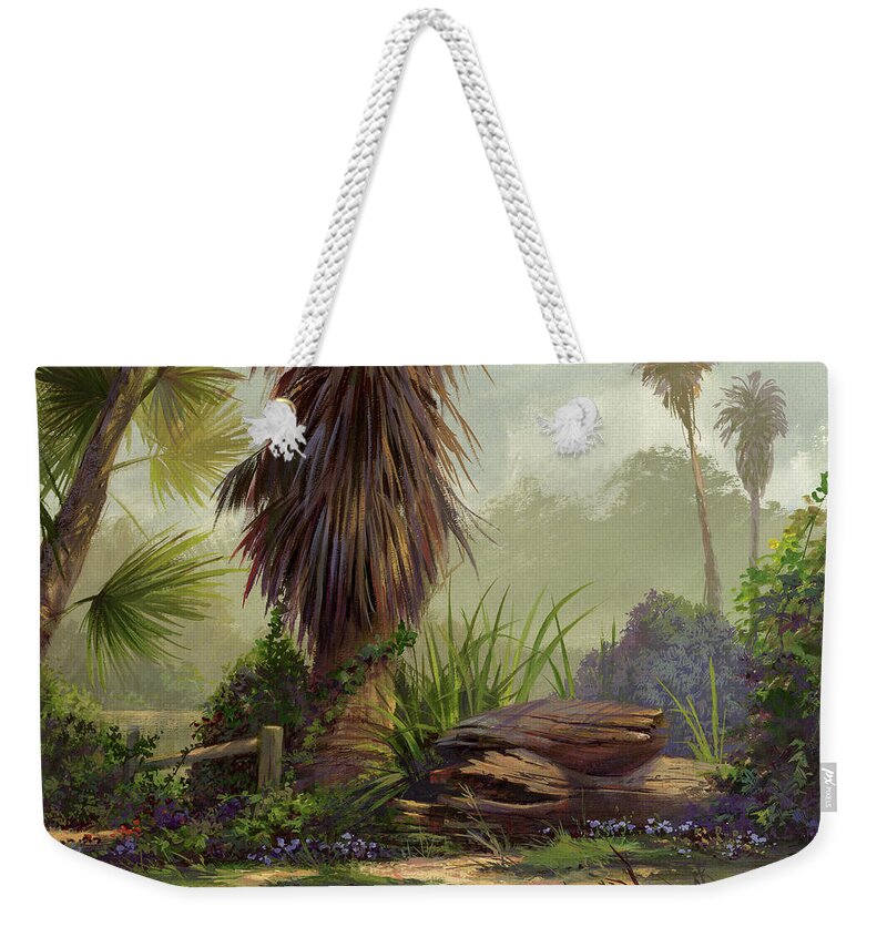 Landscape Weekender Tote Bag featuring the painting Tropical Blend by Michael Humphries