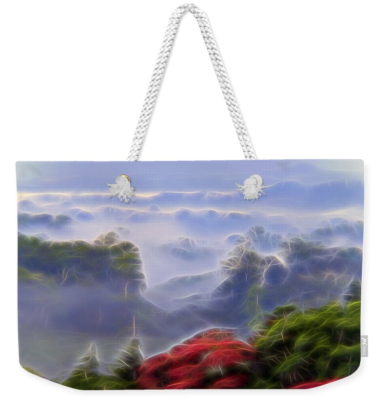 Nature Weekender Tote Bag featuring the digital art Tropical Cloudforest by William Horden