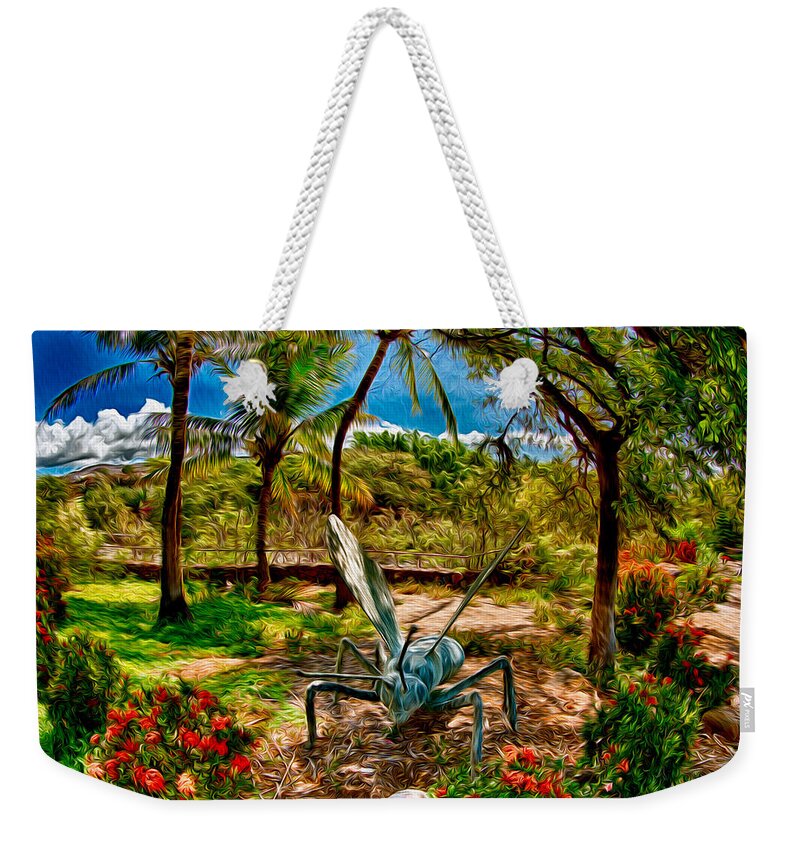 Tropical Garden Weekender Tote Bag featuring the painting Tropical Garden by Omaste Witkowski