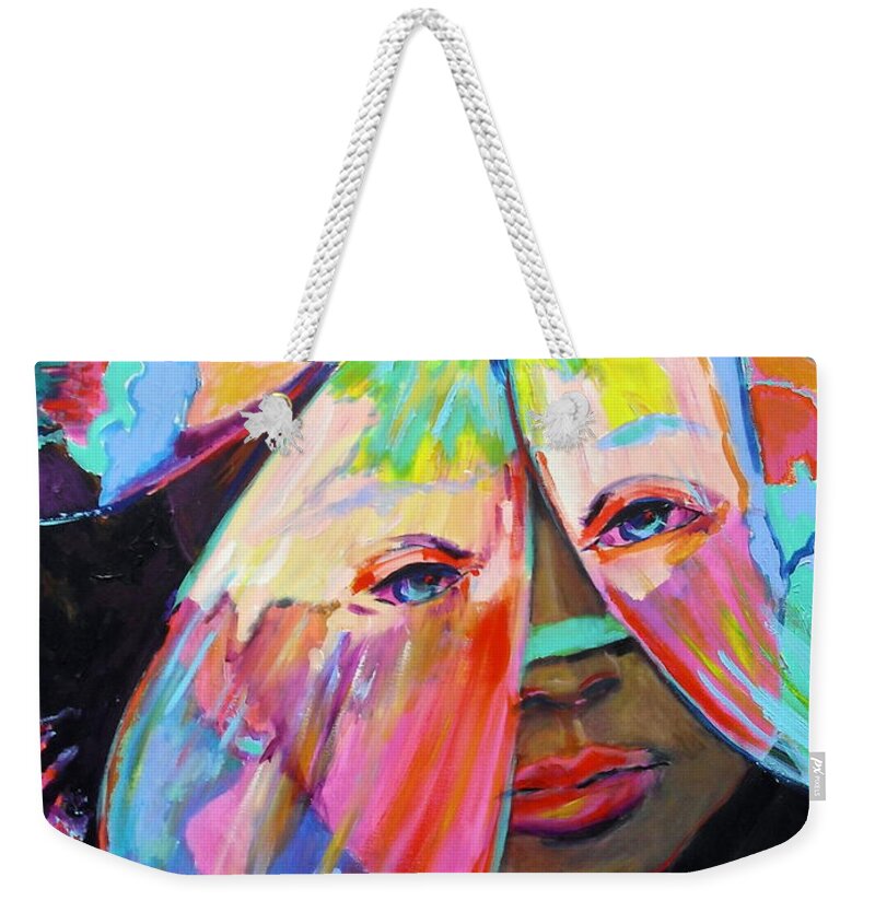 Tropical Weekender Tote Bag featuring the painting Tropical by Jodie Marie Anne Richardson Traugott     aka jm-ART