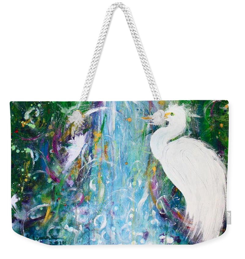 Colorful Weekender Tote Bag featuring the painting Tropical Journey 2 by Kume Bryant