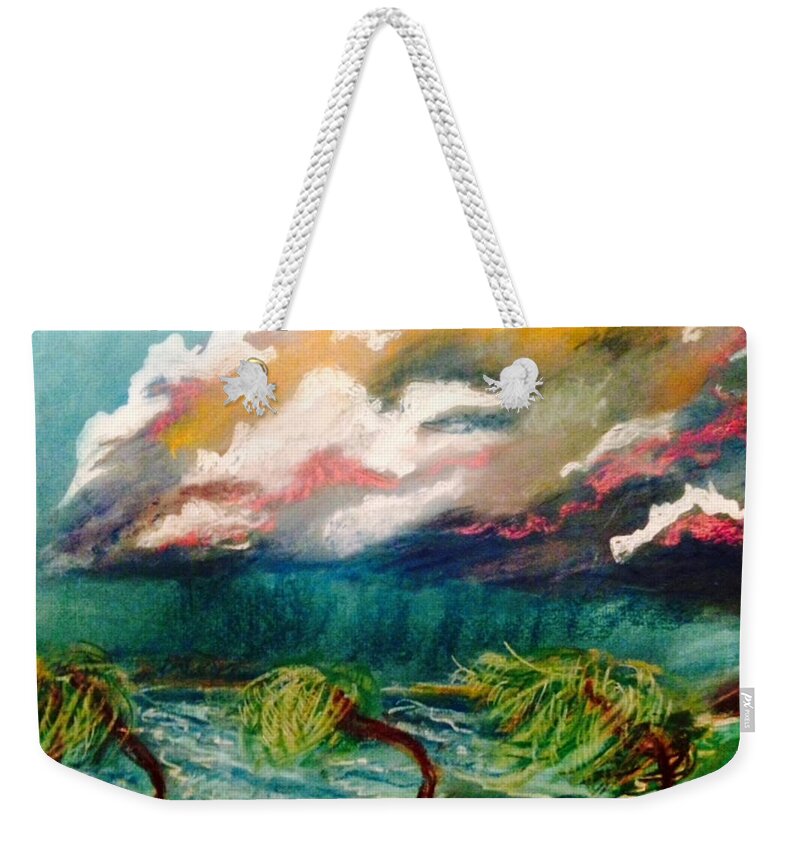 Scenic Weekender Tote Bag featuring the pastel Tropical Storm by Renee Michelle Wenker