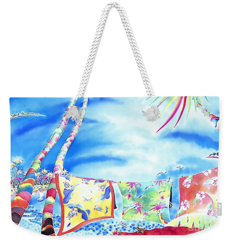 New Caledonia Weekender Tote Bag featuring the painting Tropical wind by Hisayo OHTA