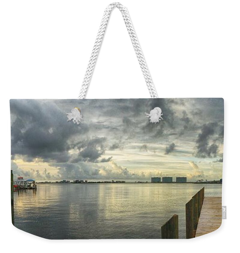 Palm Weekender Tote Bag featuring the digital art Tropical Winds in Orange Beach by Michael Thomas