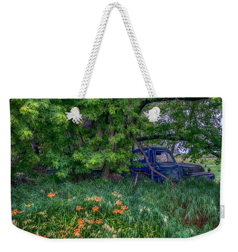 Paul Weekender Tote Bag featuring the photograph Truck In The Forest by Paul Freidlund