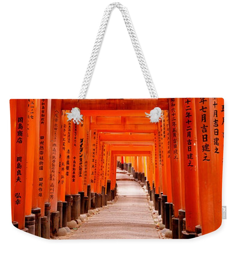 Photography Weekender Tote Bag featuring the photograph Tunnel Of Torii Gates, Fushimi Inari by Panoramic Images