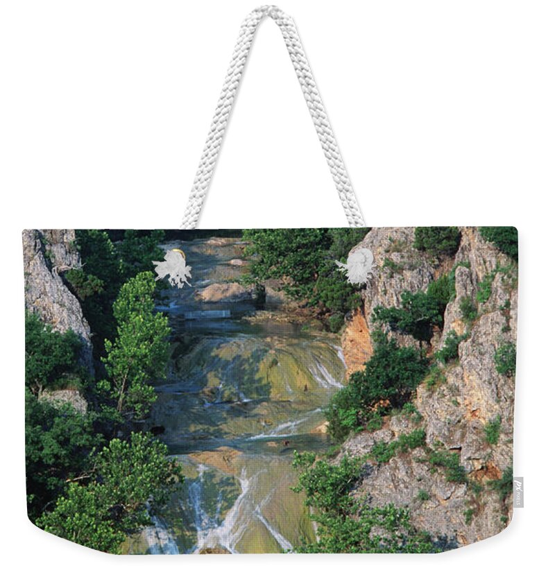 Shadow Weekender Tote Bag featuring the photograph Turner Falls, Arbuckle Mountains by John Elk