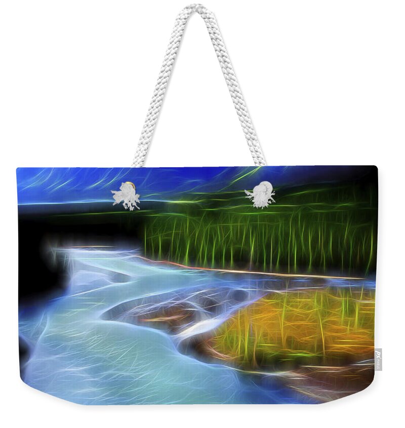 Turquoise Blues Weekender Tote Bag featuring the digital art Turquoise Light 1 by William Horden