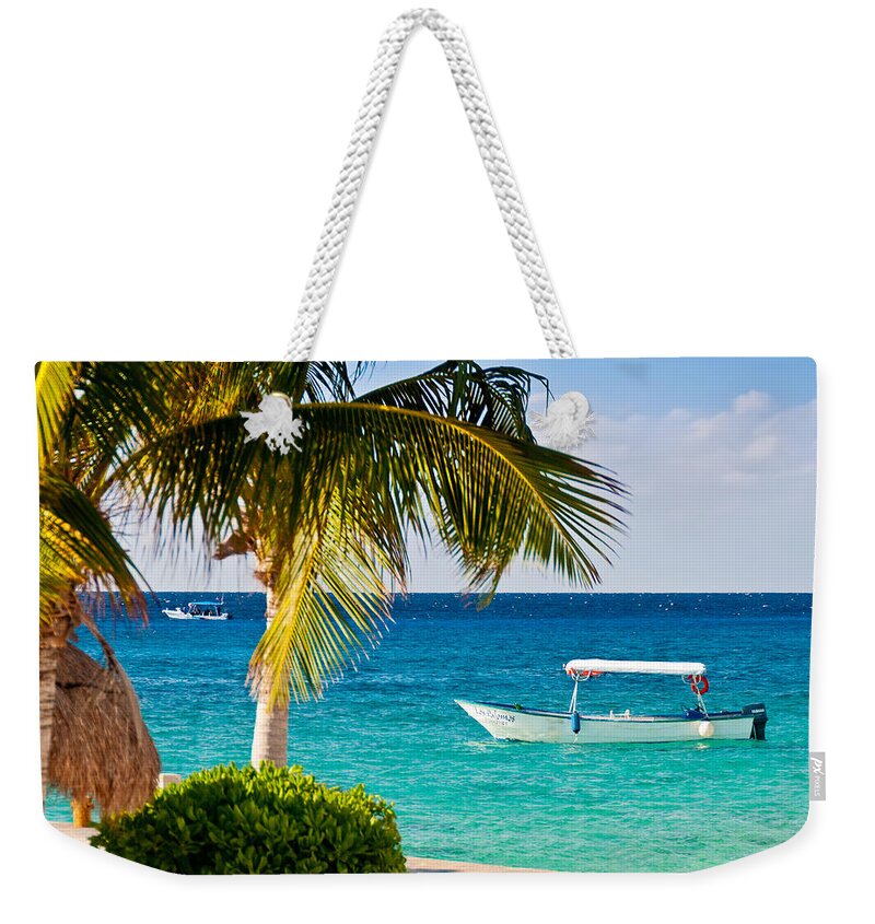 Cozumel Weekender Tote Bag featuring the photograph Turquoise waters in Cozumel by Mitchell R Grosky