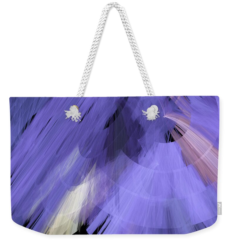 Ballerina Weekender Tote Bag featuring the digital art TuTu Stage Left Periwinkle Abstract by Andee Design