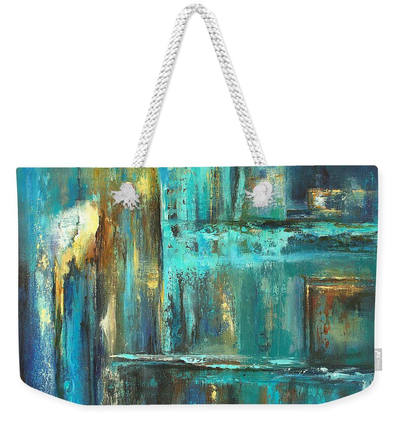 Abstract Weekender Tote Bag featuring the painting Twilight by Valerie Travers