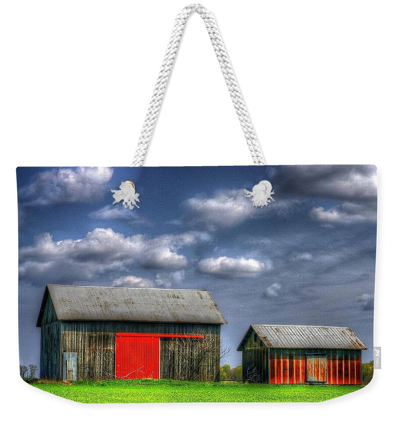 Barns Weekender Tote Bag featuring the photograph Twins by Randy Pollard