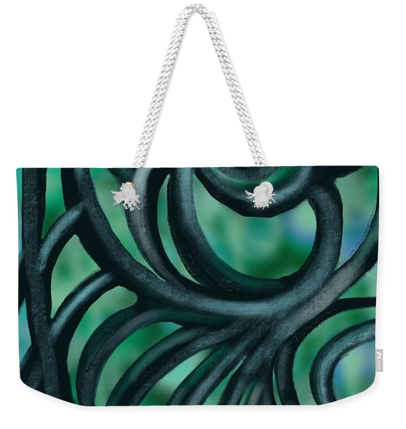 Twisted Weekender Tote Bag featuring the painting Twisted by Christine Fournier