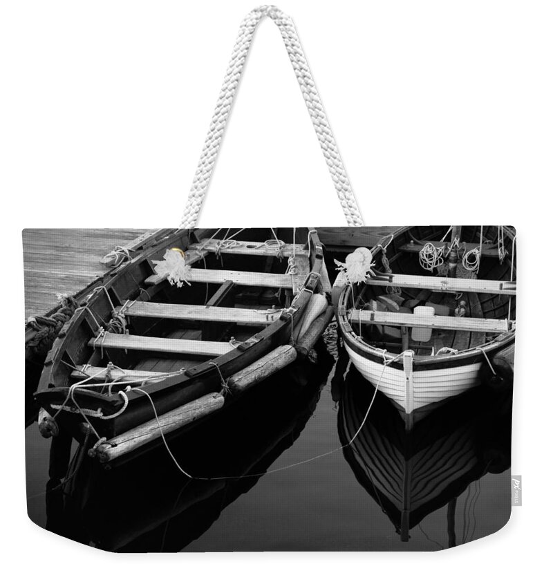 Harbor Weekender Tote Bag featuring the photograph Two At Dock by Karol Livote