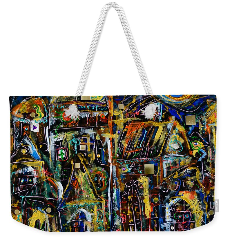 Cityscape Weekender Tote Bag featuring the painting Two domes by Maxim Komissarchik