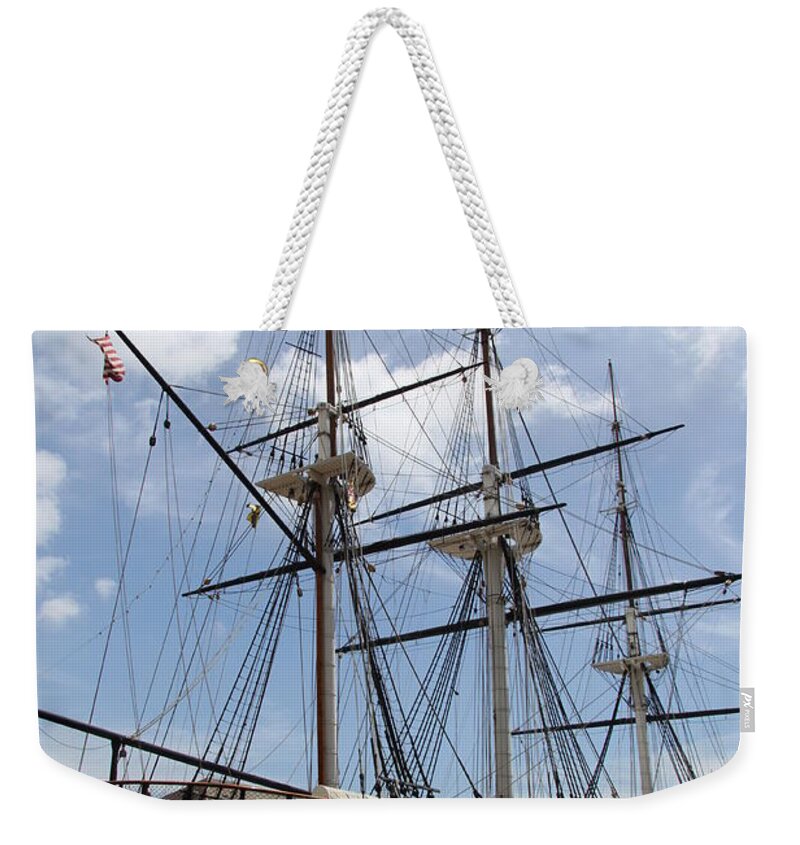 All Sail War Ship Weekender Tote Bag featuring the photograph U S S Constellation by Christiane Schulze Art And Photography