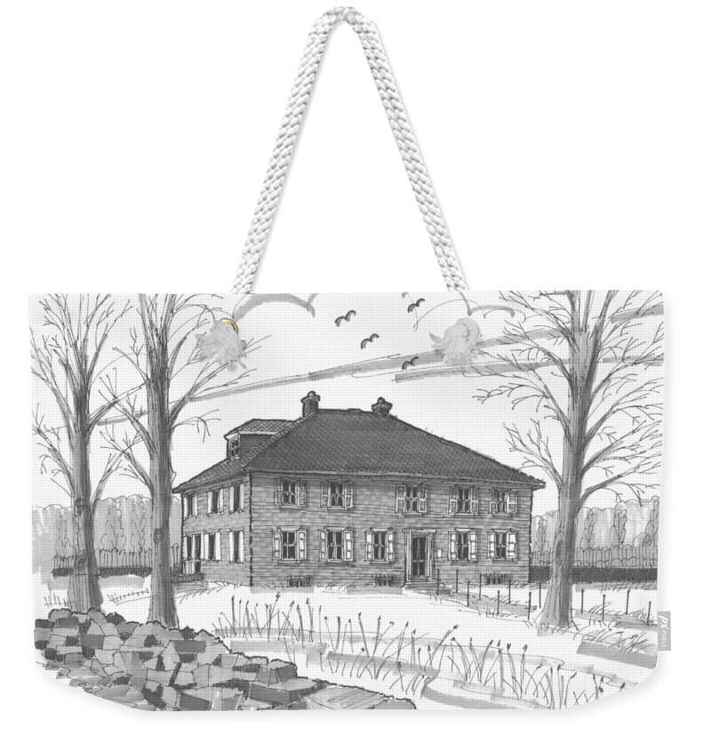 Ulster County Historical Society Museum Weekender Tote Bag featuring the drawing Ulster County Museum by Richard Wambach