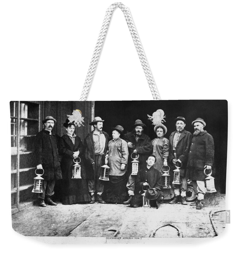 1879 Weekender Tote Bag featuring the photograph Ulysses S. Grant Visits Mine by Underwood Archives