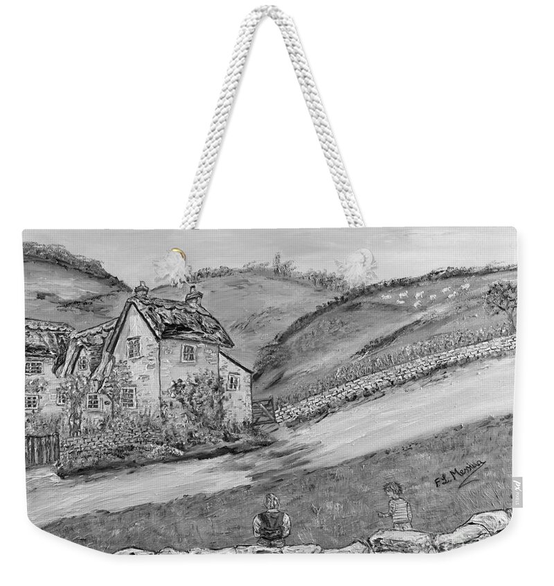 �black And White� Weekender Tote Bag featuring the painting Un pomeriggio d'estate by Loredana Messina