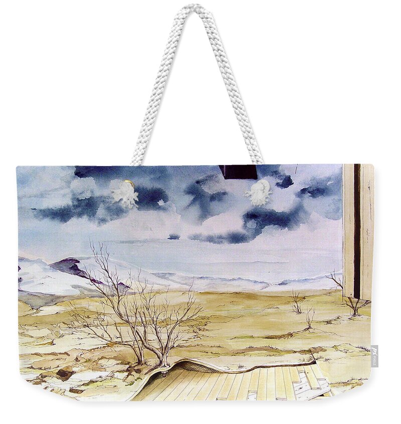 Landscape Weekender Tote Bag featuring the painting Unfinished Landscape by Sam Sidders