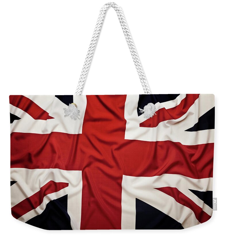 Full Frame Weekender Tote Bag featuring the photograph Union Jack Flag by Joseph Clark