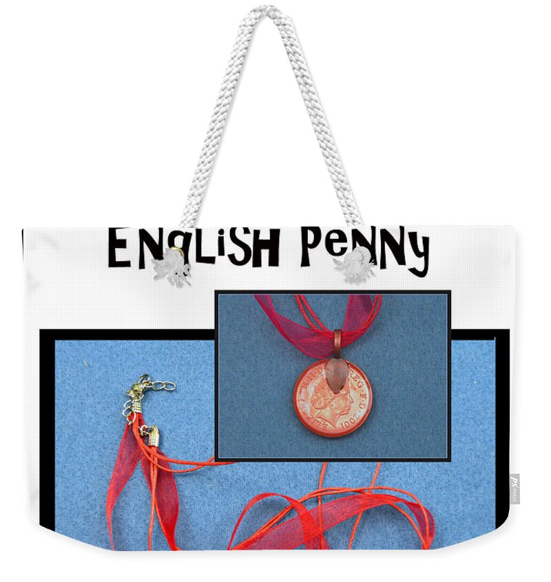 Union Jack Weekender Tote Bag featuring the jewelry Union Jack Pendant on English Copper Penny by Carla Parris