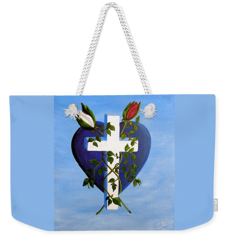 Religion Weekender Tote Bag featuring the painting Unity by Sheri Keith