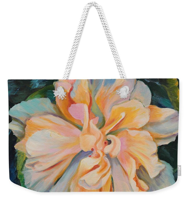 Flower Weekender Tote Bag featuring the painting Unity by Trina Teele