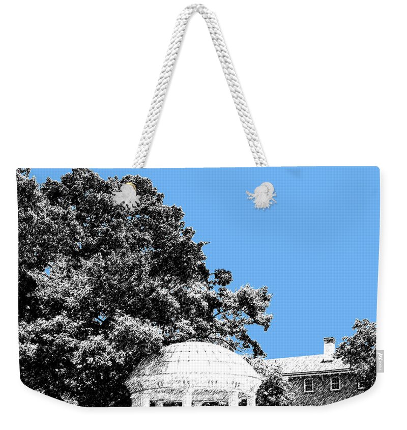 University Weekender Tote Bag featuring the digital art University North Carolina Chapel Hill - Light Blue by DB Artist