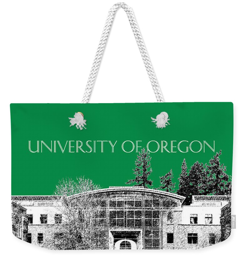 University Weekender Tote Bag featuring the digital art University of Oregon - Forest Green by DB Artist