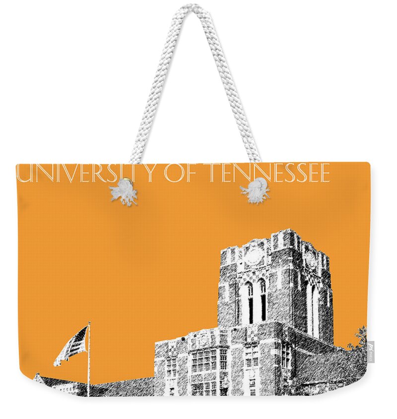 University Weekender Tote Bag featuring the digital art University of Tennessee - Orange by DB Artist