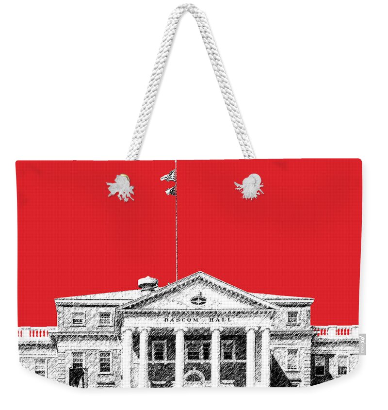University Weekender Tote Bag featuring the digital art University of Wisconsin - Red by DB Artist