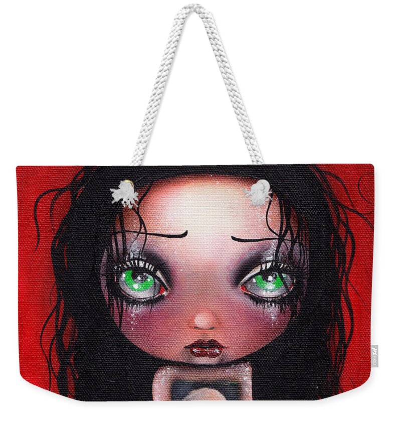 Abril Andrade Griffith Weekender Tote Bag featuring the painting Until the End by Abril Andrade