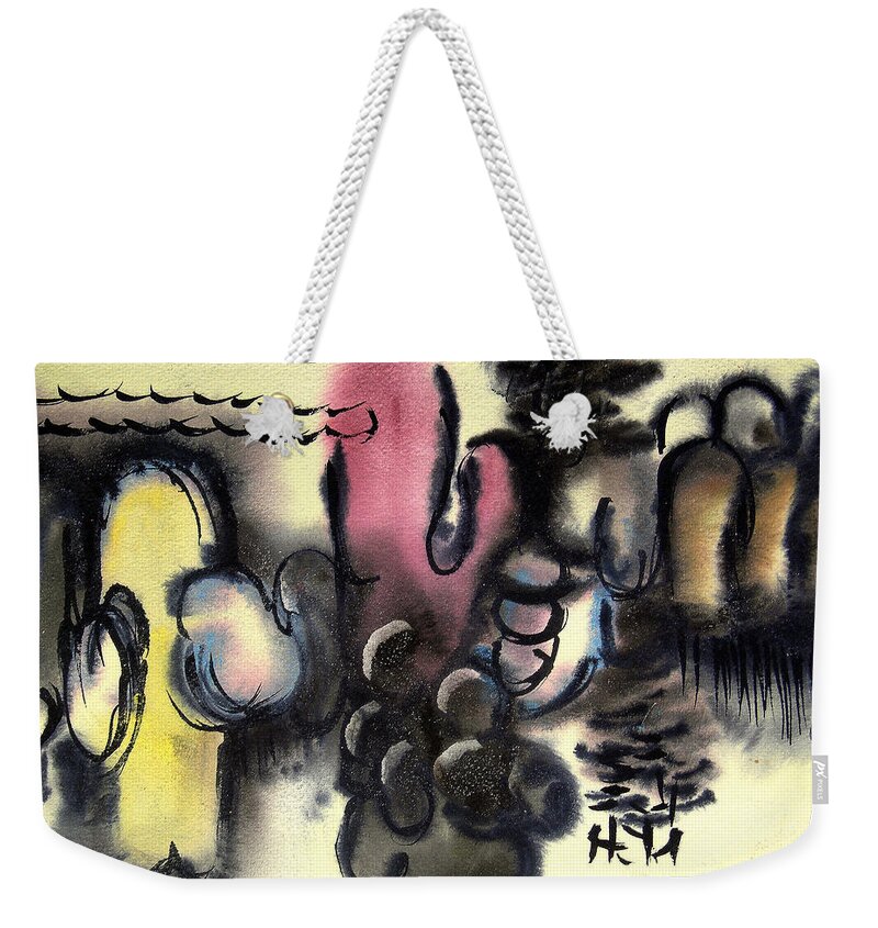 Color Weekender Tote Bag featuring the painting Untitled - 710101 by Sam Sidders