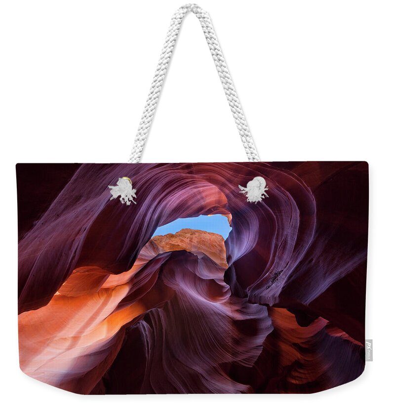 Tranquility Weekender Tote Bag featuring the photograph Upper Antelope Canyon, Page, Arizona by Justin Reznick Photography