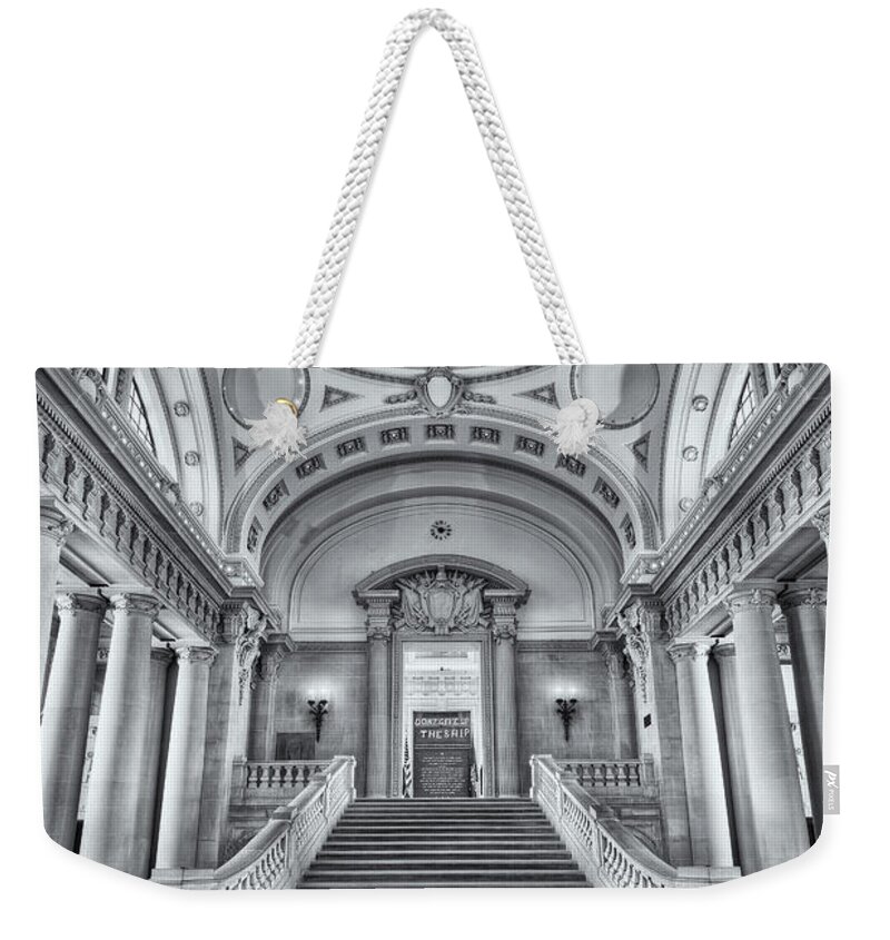 Clarence Holmes Weekender Tote Bag featuring the photograph US Naval Academy Bancroft Hall II by Clarence Holmes