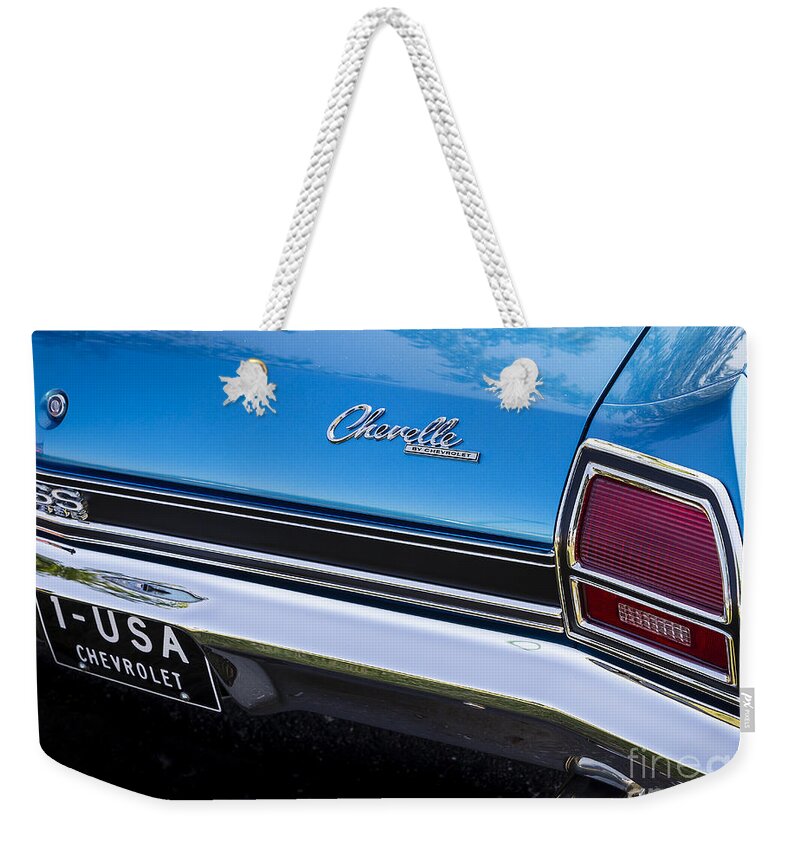 1969 Chevelle Weekender Tote Bag featuring the photograph 1-USA Chevelle by Dennis Hedberg