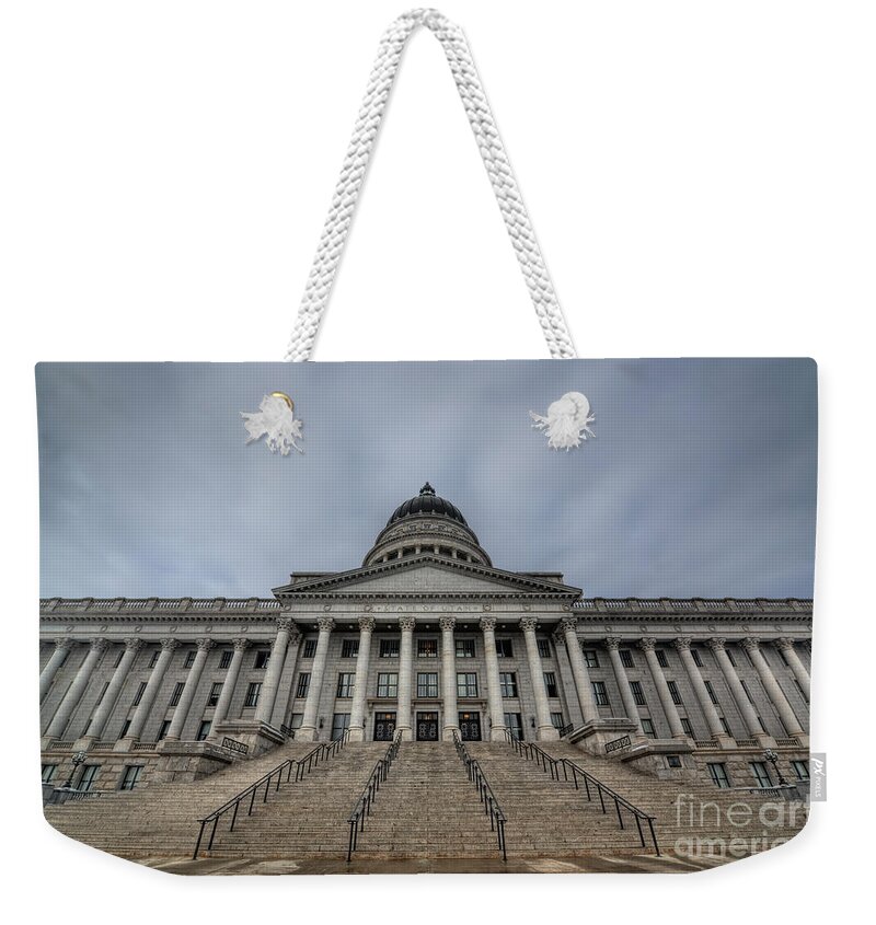 Hdr Weekender Tote Bag featuring the photograph Utah State Capitol Building by Michael Ver Sprill