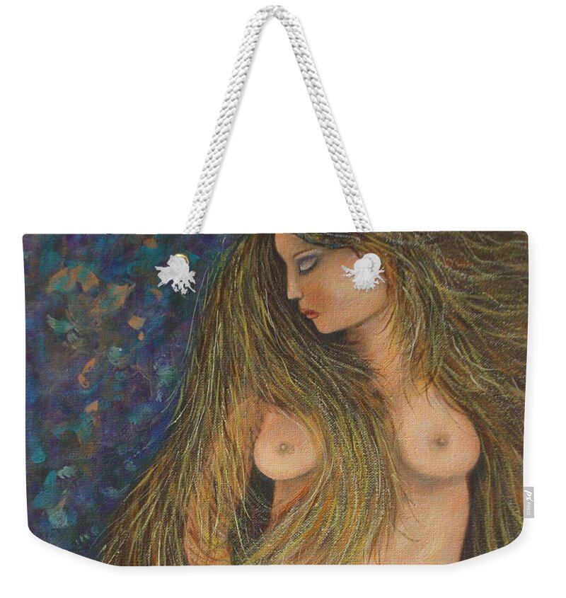 Woman Weekender Tote Bag featuring the painting Valencina by Natalie Holland
