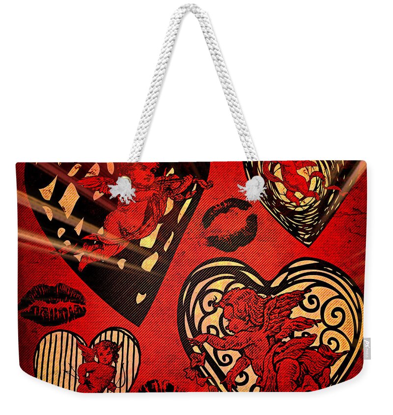 Valentine Weekender Tote Bag featuring the digital art Valentine by Ally White