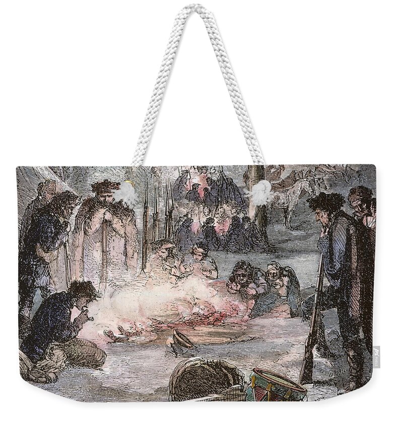 1777 Weekender Tote Bag featuring the photograph Valley Forge: Winter, 1777 by Granger