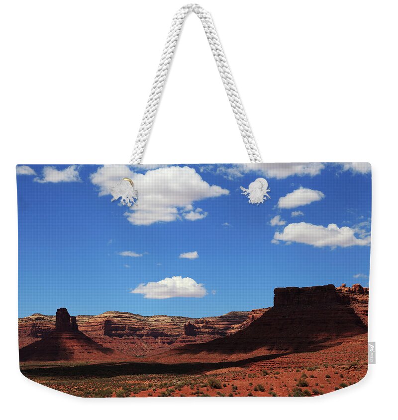 Scenics Weekender Tote Bag featuring the photograph Valley Of The Gods, Utah by Sabrinapintus