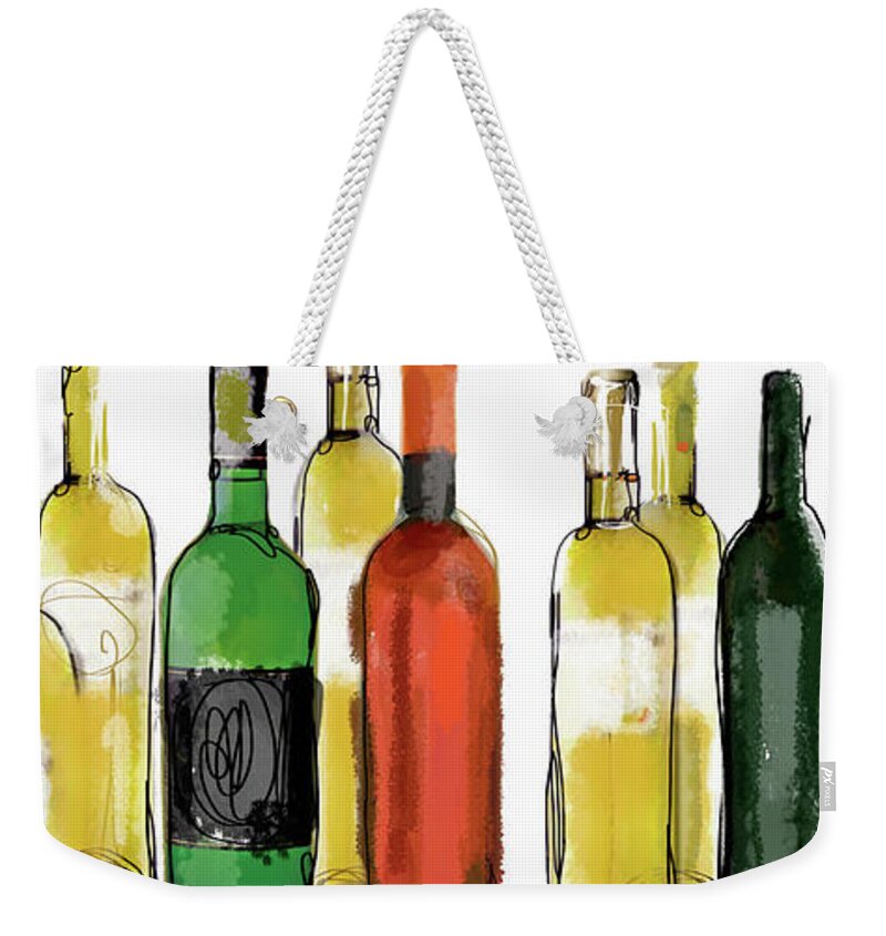 Abundance Weekender Tote Bag featuring the photograph Various Wine Bottles by Ikon Ikon Images