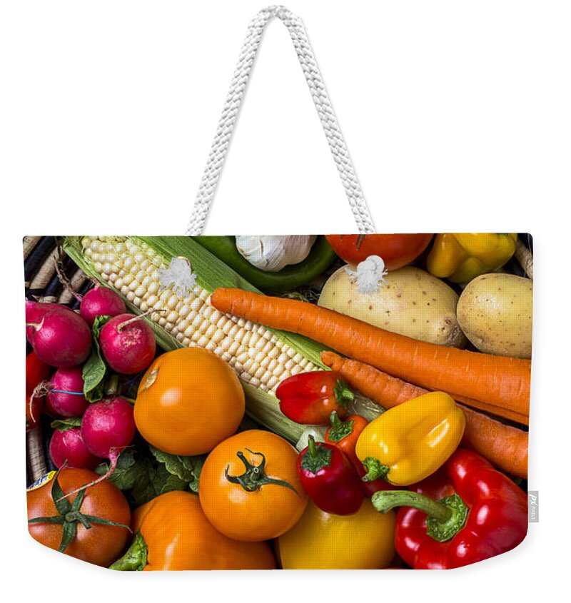 Vegetable Weekender Tote Bag featuring the photograph Vegetable basket  by Garry Gay